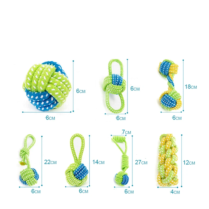 Хлопчатобумажной Веревки Собака Игрушка узел щенок жевать прорезывания зубов игрушки чистка зубов Pet Palying мяч для маленький средний большой собаки