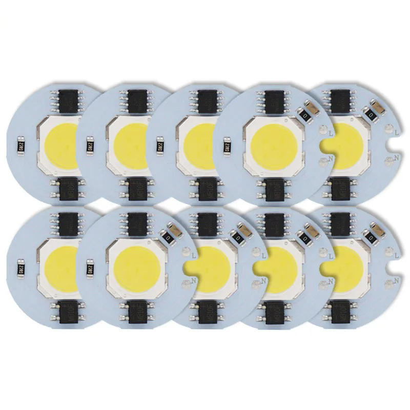 

10pcs LED COB Chip light 12W 9W 7W 5W 3W 220V-240V Warm Cold Day White Full Spectrum Input Smart IC Fit For DIY LED Floodlight