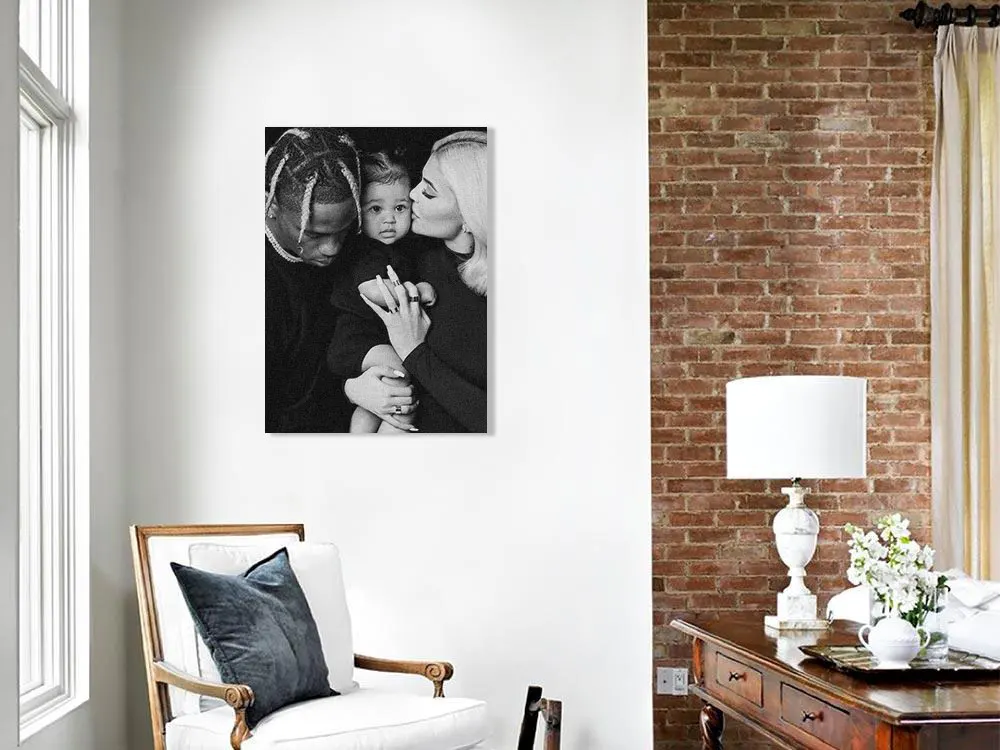 Трэвисс Скотт Рэппер постер, настенная живопись, холст для гостиной, дома, спальни, кабинета, комнаты в общежитии, квартиры, художественное украшение, принты