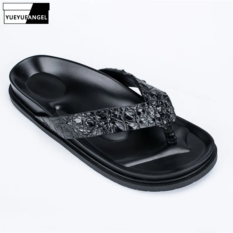 black patent leather flip flops