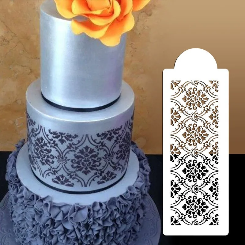 

1PC Beautiful Reusable Openwork Fancy Lace Cake Mold Cake Edge Embossing Mold Fondant Decoration Template Wedding Cake Spray