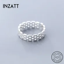 INZATT Настоящее серебро 925 проба минималистичное кольцо-цепочка для очаровательных женщин ювелирные изделия Модные аксессуары подарок
