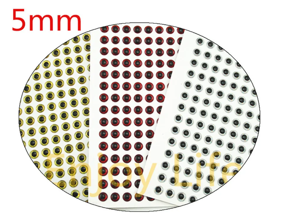 

500Pcs*5mm 3D Silver Red Golden Holographic Fishing Eye Soft Lure Eyes, Fly Tying, Jig, Lure Baits Making