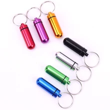 Keychain Case Container Bottle Drug-Holder Medicine-Box Cache Waterproof Aluminum Health-Care