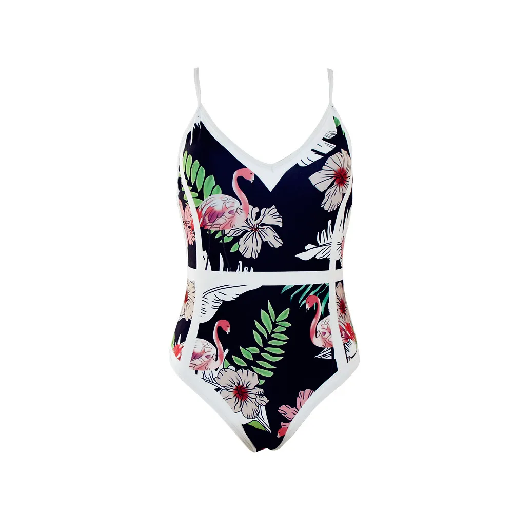 

Kophia Sexy Floral Print Swimsuit 2018 Tropic Bikini Swimwear Women Vintage Biquini Bathing Suit Flamingo Print Women Swimwear