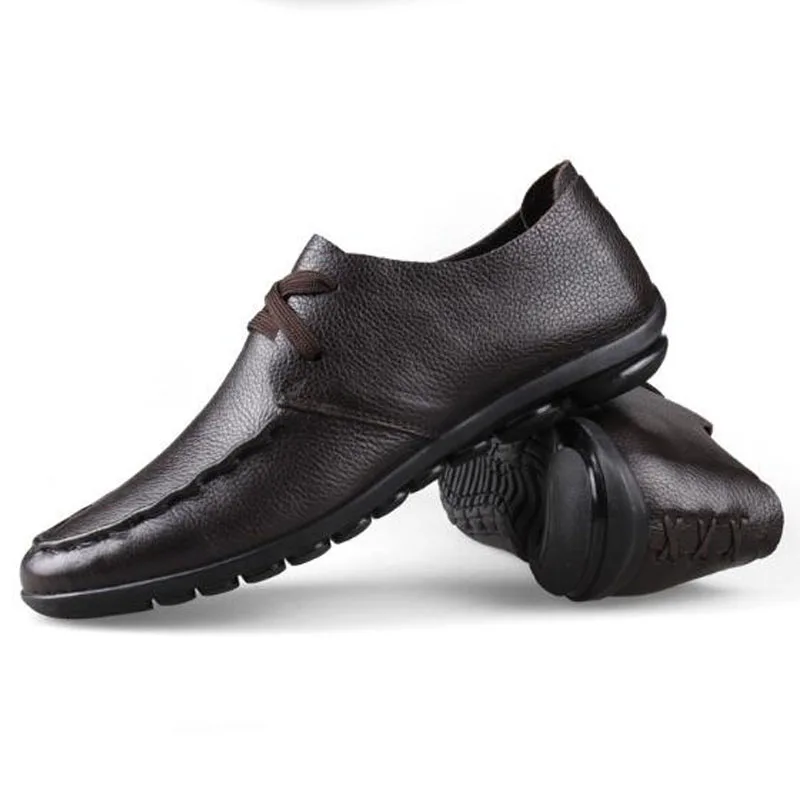 Высококачественная Мужская обувь из коровьей кожи; повседневные Лоферы ручной работы; классические модные низкие деловые мужские туфли; Мужская обувь для вождения