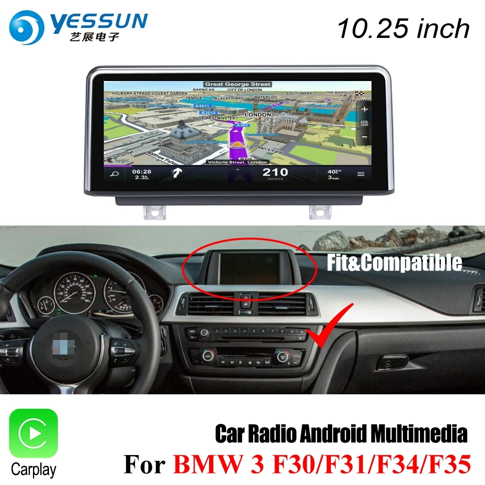 Best YESSUN 10.25" inch HD Screen For BMW 3 F30 F31 F34 F35 2011~2016 NBT Car Android Carplay Stereo Player GPS Navigation No DVD 1