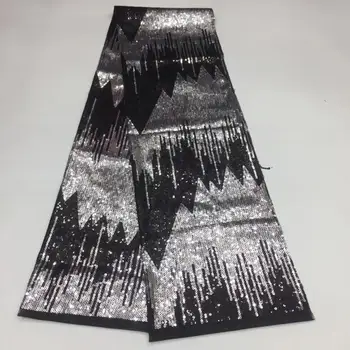 

fashion JIANXI.C-74707 sequins mesh tulle 5yards embroidery french net lace fabric