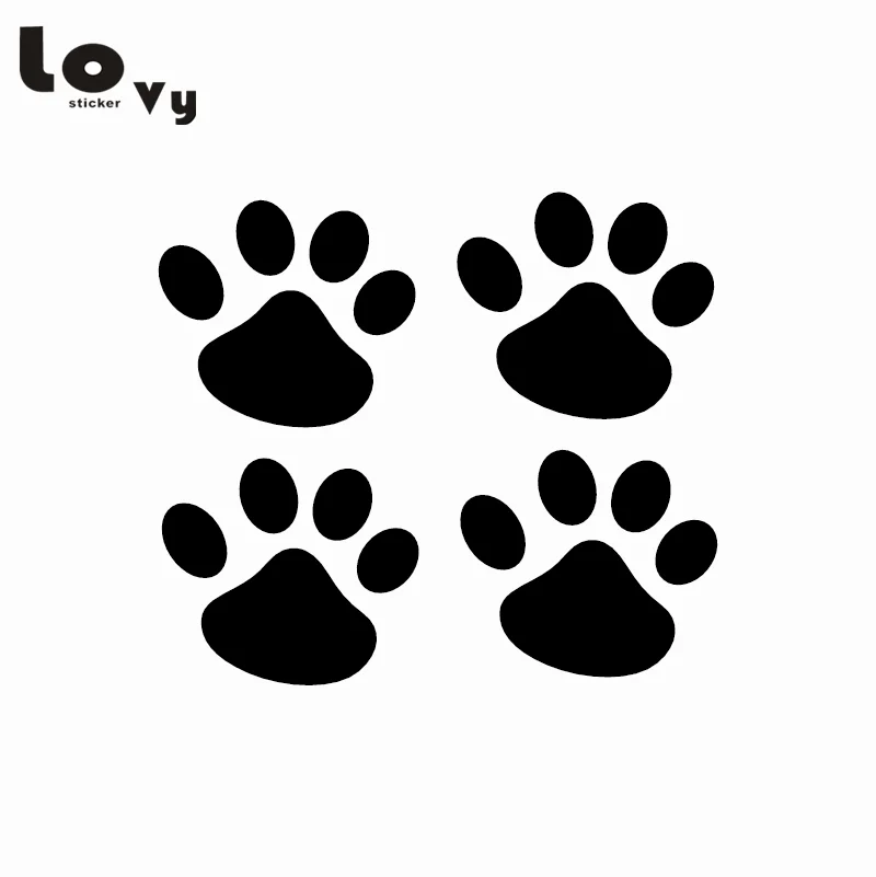 

4Pcs Cat Paw Dog Claw Car Sticker Cartoon Animal Vinyl Car Decal