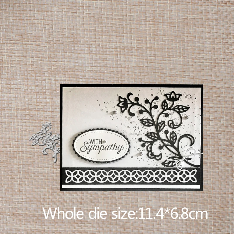 

Beautiful flower branch new Metal Cutting Dies Handicraft Scrapbook embossing Paper Craft Album Card Punch Knife 11.4*6.8cm