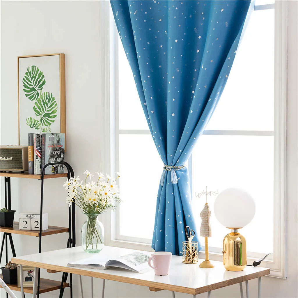 

Fashion Simple Curtain Multicolor Stars Free Double Face Curtains For Living Room Curtains Home Textile