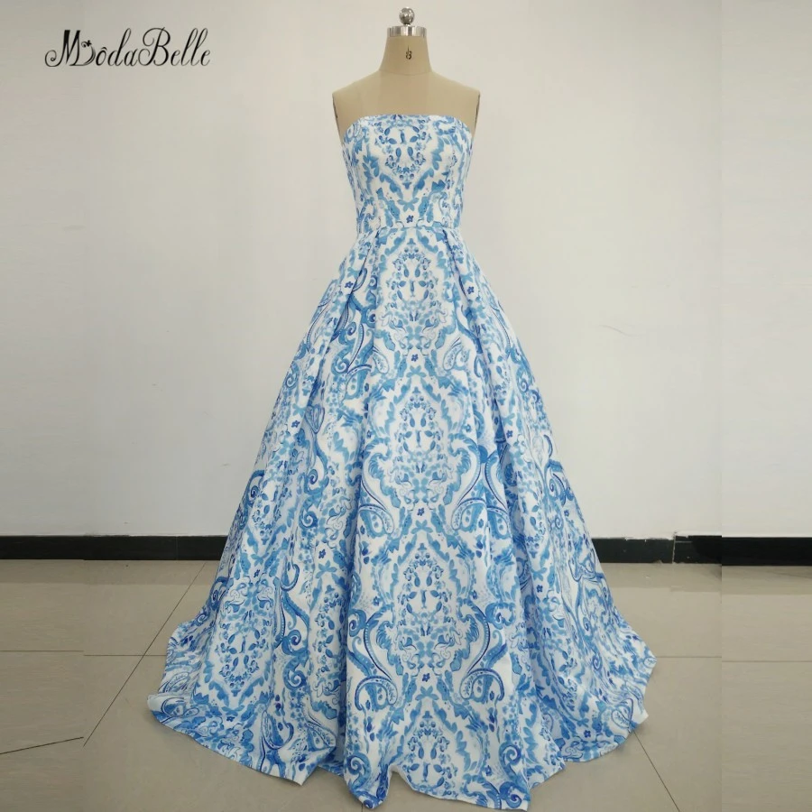 blue floral occasion dress