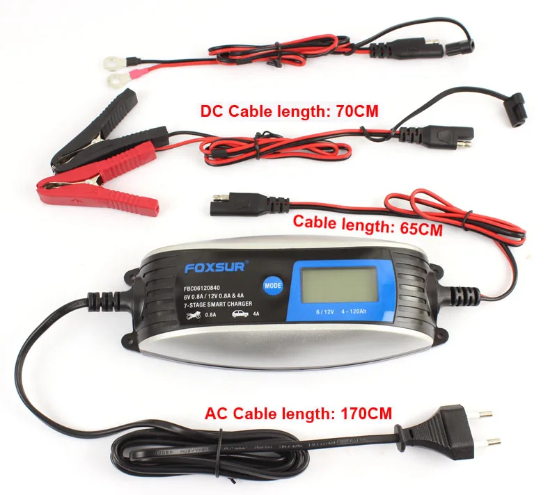 6 в 12 В 0.8A 4A скутер мотоцикл автомобиль Смарт зарядное устройство с SAE быстрый разъем, AGM EFB мокрый многоцелевой зарядное устройство