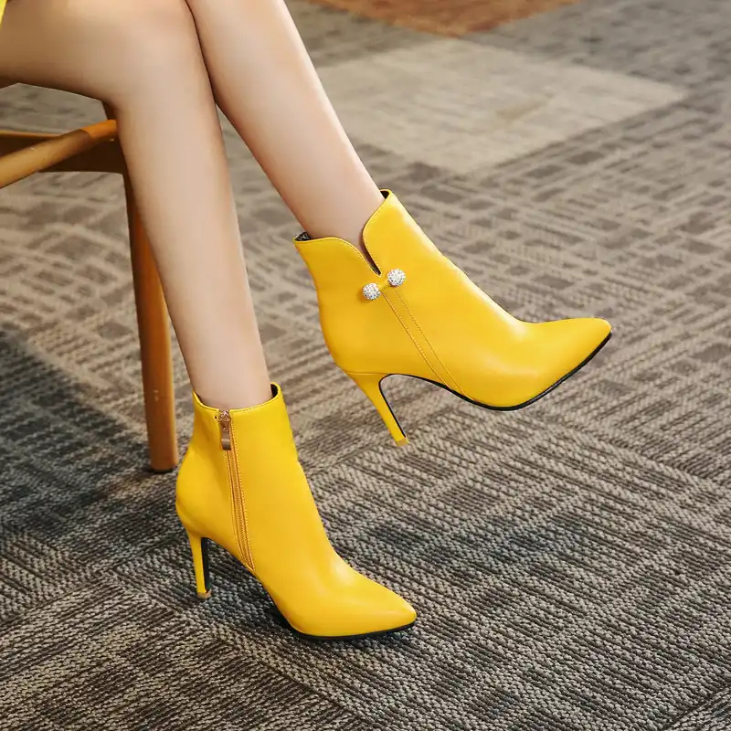 yellow short heels