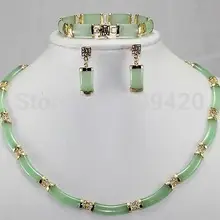 Хорошее ювелирное изделие, кварцевый камень, драгоценный камень, настоящий натуральный благородный зеленый браслет, серьги, ожерелье, набор серебряных ювелирных изделий, brinco, свадебные