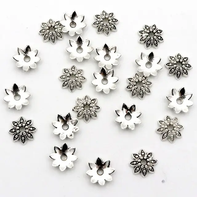 100 Pz 8 Petali Del Fiore Allentato Sparer Fine Bead Caps per Monili Che Fanno T 100 Pz 8 Petali Del Fiore Allentato Sparer Fine Bead Caps per Monili Che Fanno T