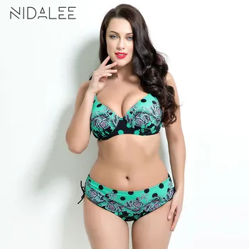 

2018 biquini Plus Size Sexy Women Bikini Set Brand Design Sexy Swimsuit Women's Bikini Plus Size Print Style Women Swimsuit