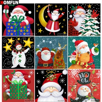 

HOMFUN Full diamond Painting "Christmas landscape" Resin Drill Embroidery 5D Diy Diamond Painting Handmade Cross Stitch gift