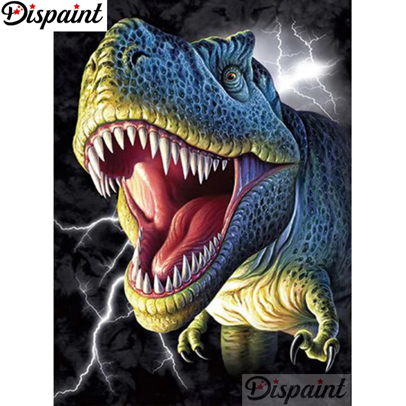 

Dispaint Full Square/Round Drill 5D DIY Diamond Painting "Animal dinosa" 3D Embroidery Cross Stitch Home Decor Gift A18385