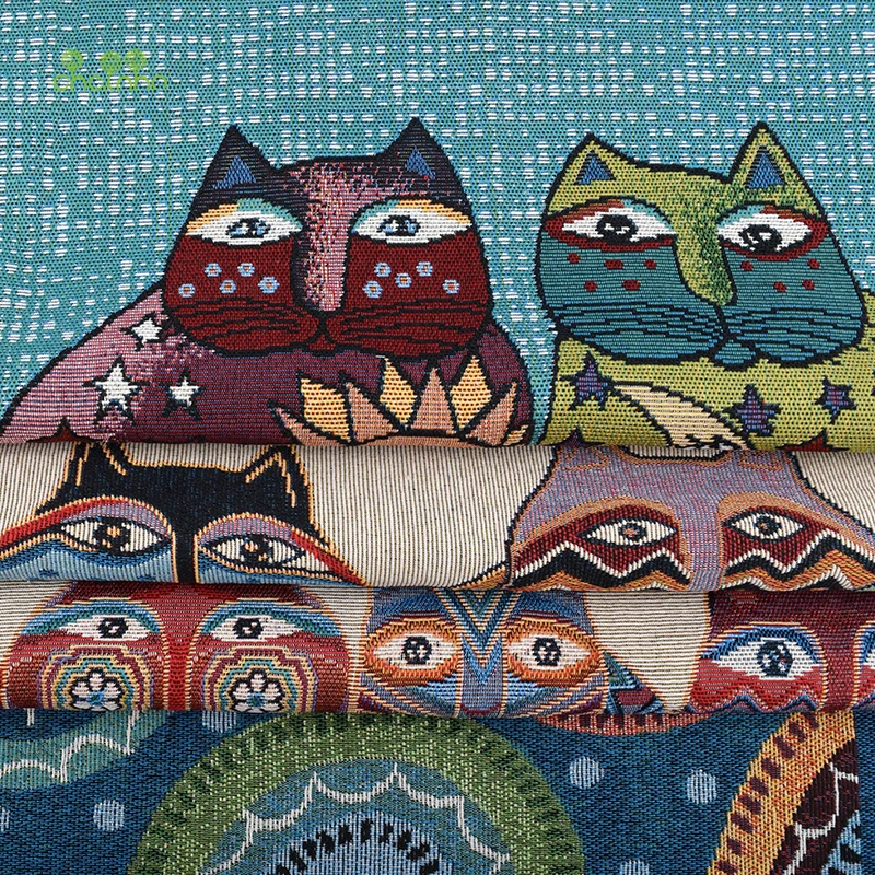 

Chainho,Cats,Yarn Dyed Polyester Cotton Patchwork Cloth,Jacquard Fabric For DIY Sewing Cushion,Cutain,Bags Material,CLP006