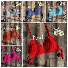 Вязаный Бикини Топ бандажный Бикини Топ Купальник слитный купальник Топ Бюстгальтер пляжная майка 11 цветов