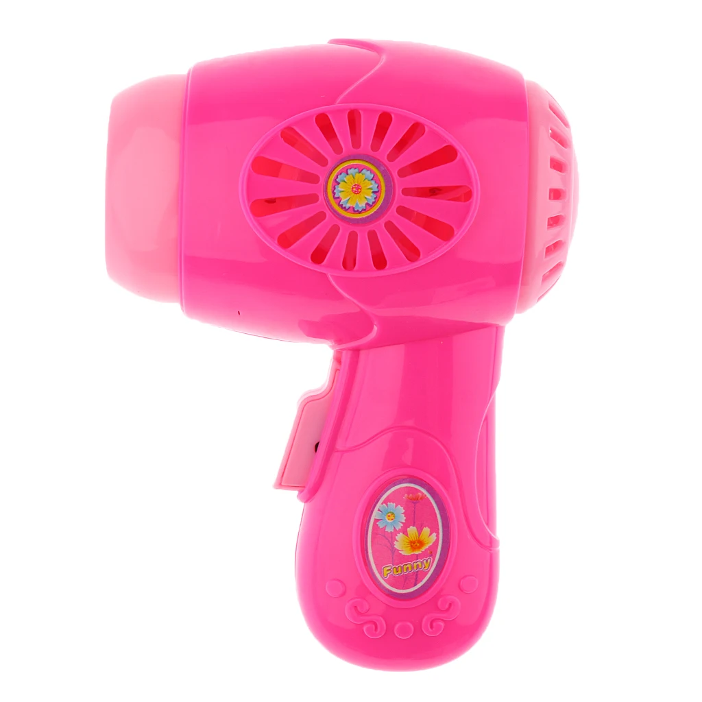 Kids Children Mini Plastic Home Appliance Toys with Light & Sound Children Birthday Gift - Pink Hair Dryer