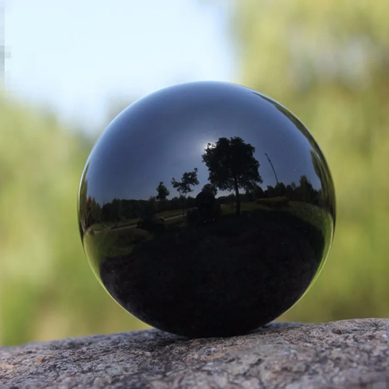 40mm Crystal Glass Black Quartz Obsidian Stone Ball Rare Natural Feng Shui Crystals Balls for Home Decorative Party Gifts | Дом и сад