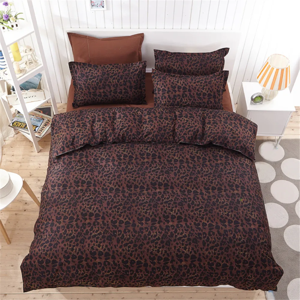 Us 76 99 2016 New Sexy Leopard Chocolate 4pc Bedding Set Adult Kid Bedroom Set Queen Full Twin Double Size Sexy Girls Duvet Cover Set In Bedding