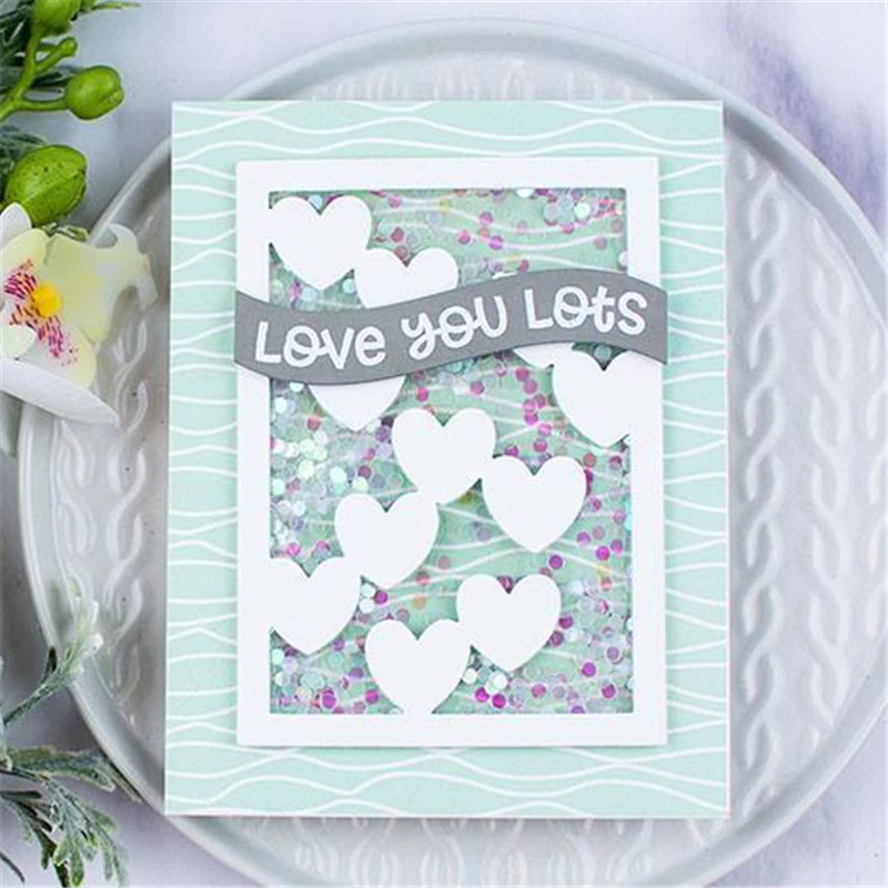 

Julyarts Background Dies Heart Metal Cutting Dies for DIY Scrapbooking Frame Die Cuts Card Making Crafts Dies Album Embossing