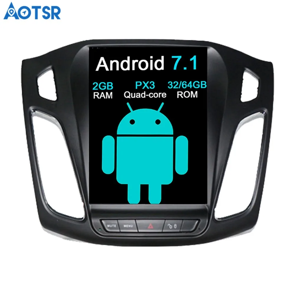 Aotsr Android 7 1 большой экран автомобиля без DVD плеер GPS навигация для Ford Focus 2012 2018 Авто
