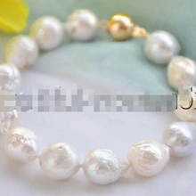 Z7309 13 мм белый почти круглые edison Кеши жемчужный браслет 8 inchnoble Стиль природных тонкой jewe Быстрая
