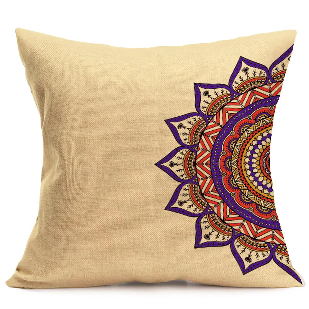 

Mandala Polyester Cushion Cover Bohemian Geometric Pillow Case Home Decorative Pillow Cover For Sofa Car almofada 43cm*43cm