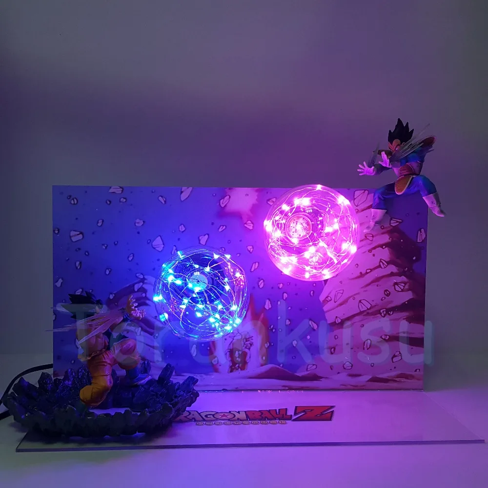 Dragon ball Z Son Goku Kamehameha VS Vegeta Galick ружье DIY светодиодный Набор фигурок dragon ball lampara фигурка драконьего шара