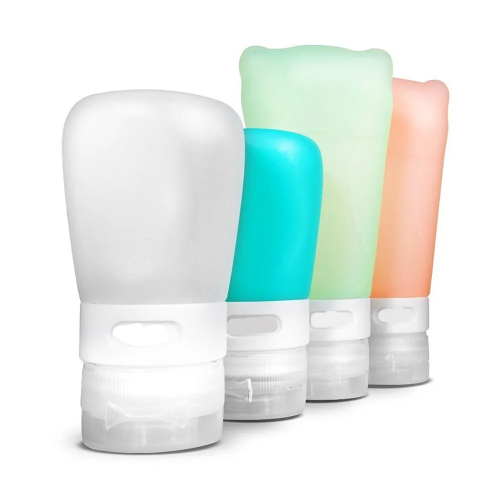 4pcs/lot Refillable Leak Proof Travel Bottles Empty Silicone Travel