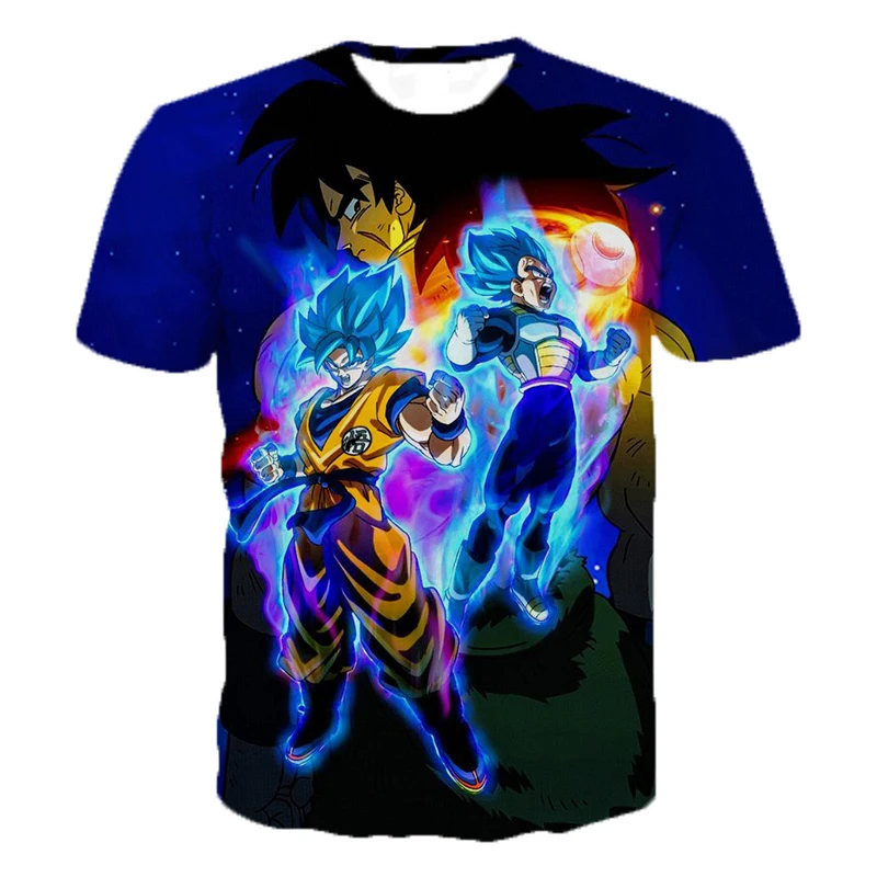 

Summer Dragon Ball Super Broly T Shirt Men Women Anime Cartoon Super Saiyan Goku Vegeta 3D T Shirt Short Sleeve Tops Plus Size