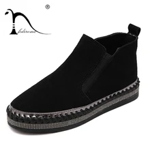 Top Quality Genuine Leather Flat Martin Ankle Boots Autumn Shoes Women Rhinestone Trim Women Winter Cow Leather Boots Shoes цена Top Quality Genuine Leather Flat Martin Ankle Boots Autumn Shoes Women Rhinestone Trim Women Winter Cow Leather Boots Shoes цены онлайн