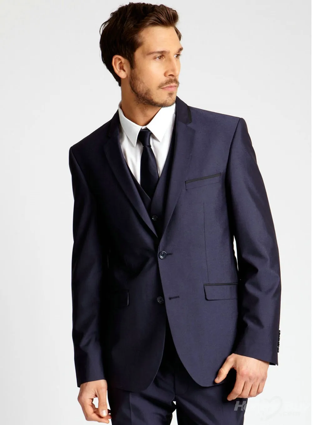 Vendita calda Bello Classico blu scuro Abiti Da Uomo Slim Fit Partito Abiti  da sposa (jacket + Pants + vest + tie)|tie button|jacket unisexjacket  outerwear - AliExpress