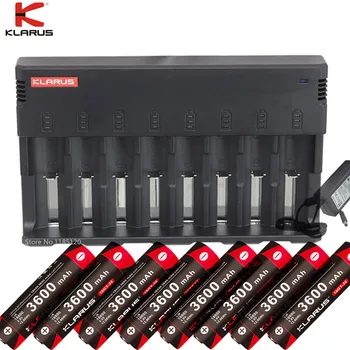 

KLARUS C8 Charger 8 Cells Multi-function Charger LCD Screen smart battery charger + 4pcs 18650 3600mAh li-ion 18GT-36 batteries