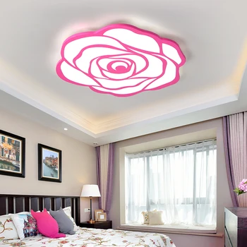 

led ceiling light Simple modern living room led ceiling light warm romantic marriage room creative pink girl bedroom lamp avize