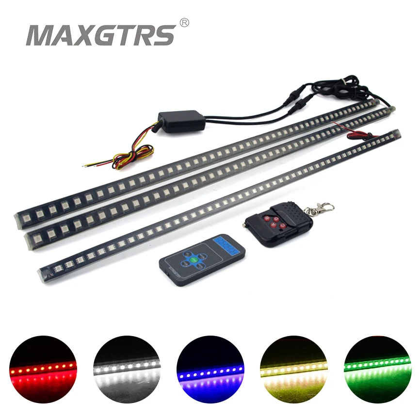 

20 Modes Infrared Remote Control Single Change Color RGB 56CM 48LED Car LED Flexible Knight Rider Lightsbar Light Waterproof