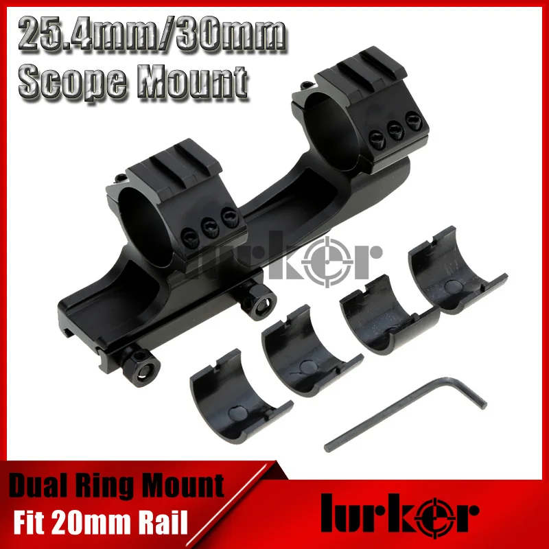 KINSTTA 25mm 30mm Tactical Double Scope Rings Dual Ring Cantilever Scope Mount 20mm Picatinny