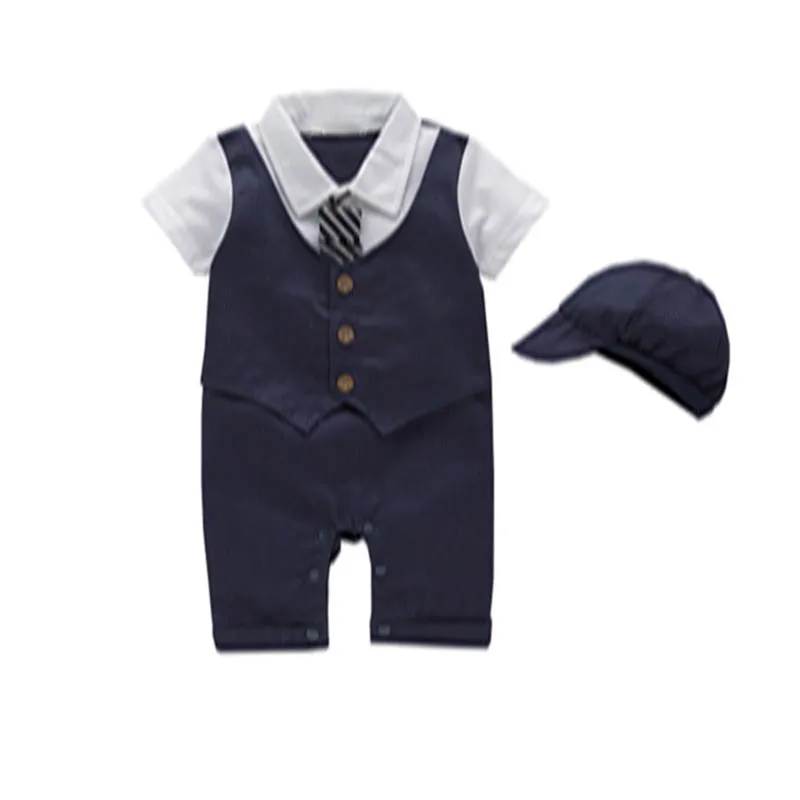 

Baby Boy Clothes Newborn Clothing Sets Cotton Gentleman Fashion Bowtie Rompers+Hat 2Pcs Fashion Roupas De Bebes