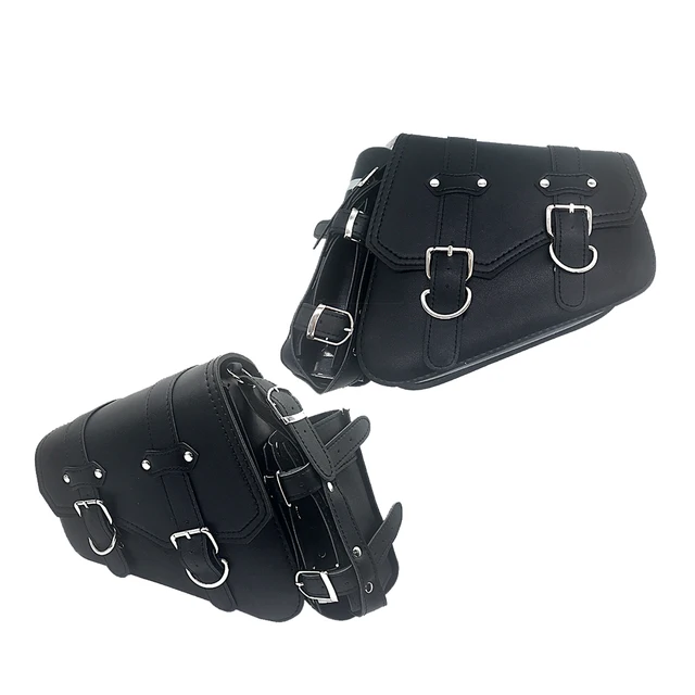 $US $53.80 883 Motorcycle for Harley Sportster XL 883 XL1200 Motorcycle Side Saddle Bag Leather 2PC Black Wate