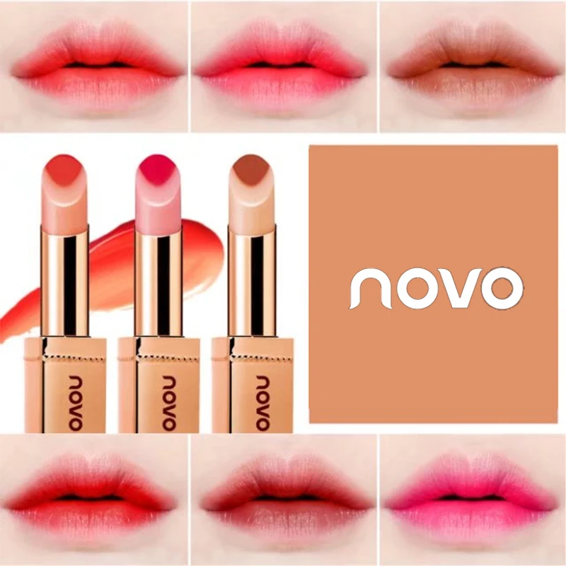 Brand NOVO Two tone Lipstick Long-lasting Lip balm Silky Moisturzing Nourishing Lipstick Makeup Waterproof 6 color New hot sale Brand NOVO Two tone Lipstick Long-lasting Lip balm Silky Moisturzing Nourishing Lipstick Makeup Waterproof 6 color New hot sale