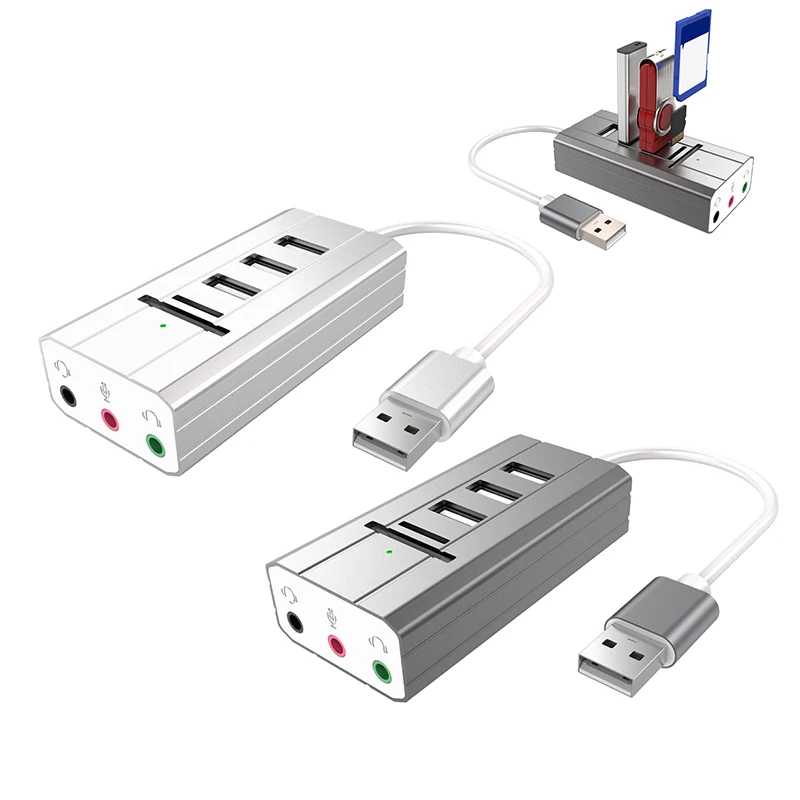 USB 2,0 Многофункциональный-концентратор разъем аудио порты TF слот sd-карта три функции в один слот-адаптер