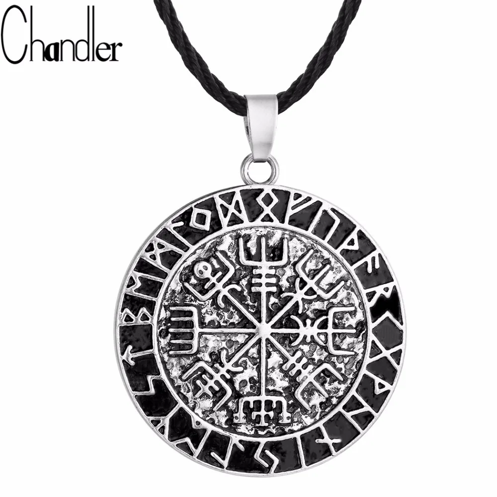 Chandler One Piece Vegvisir Necklace Norse Compass Pendant Runic Viking Torque Fashion Jewelry Man Mens Gift Drop Free Shipping | Украшения