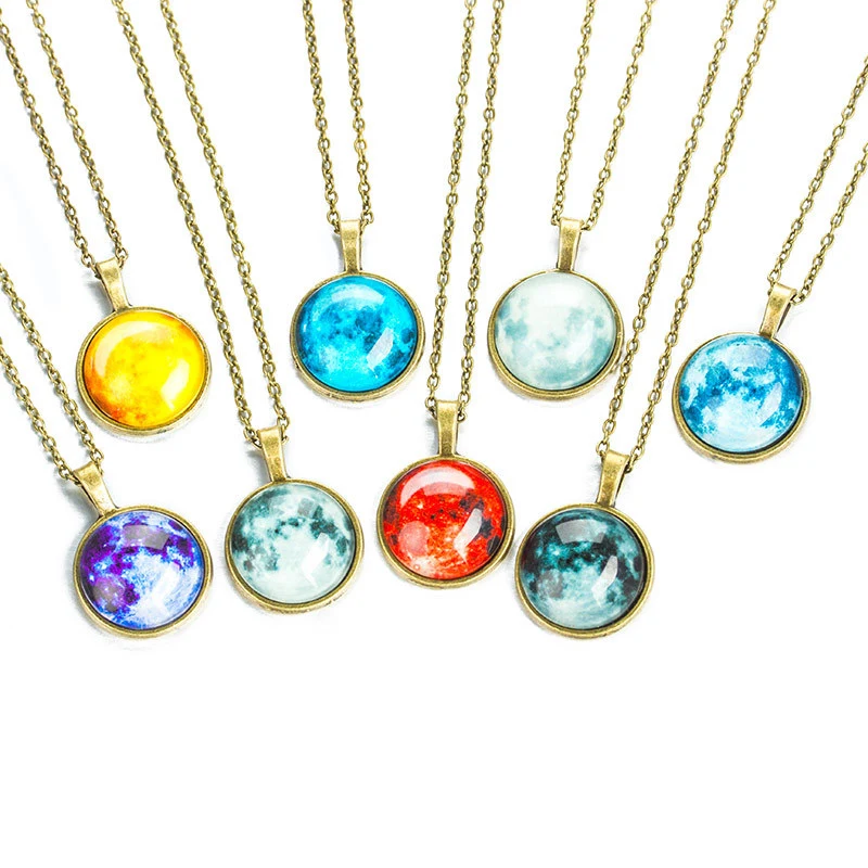 Fashion Lady Girl crystal Energy Stone Necklace Jewelry Galaxy Starry
