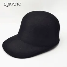 QDKPOTC, осенне-зимняя шерстяная шапка, шерстяные фетровые шапки для девочек, черные рыцарские шапки для верховой езды, Повседневная Бейсболка для женщин
