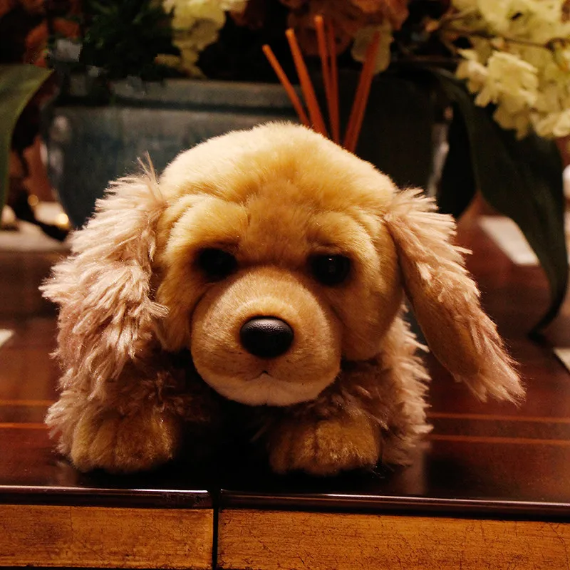 Dorimytrader lovely soft simulation animal Cocker Spaniel plush toy mini animals dogs doll baby gift decoration 35x12x14cm DY50137 (1)