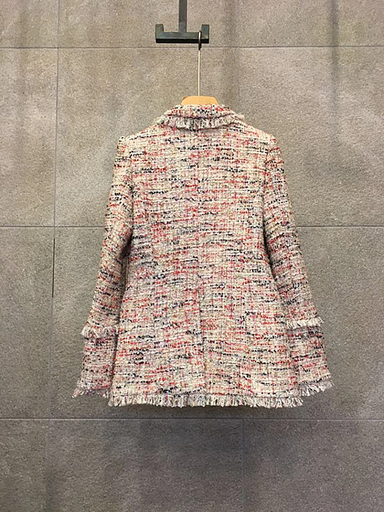 2019 Spring New Women Coat Was Thin Color Plaid Small Suit Jacket Female Temperament Retro Check Pattern Chic Suit Tide